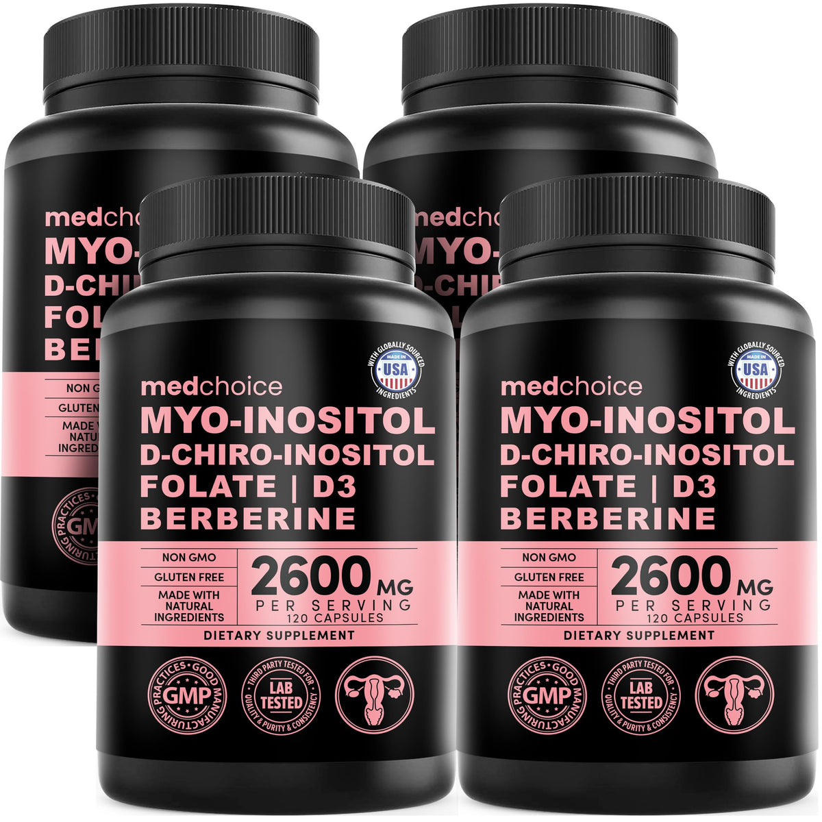MEDCHOICE front packaging showing supplement benefits and quantity