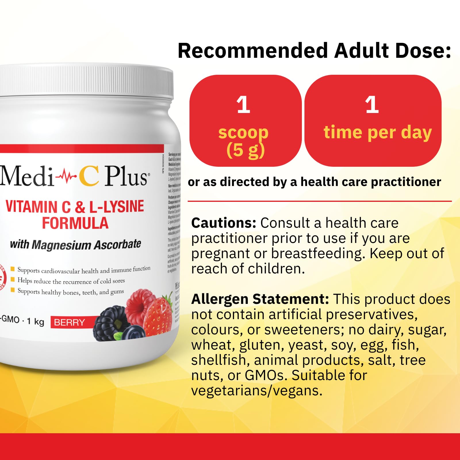 Berry flavour supplement bottle close-up