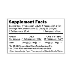 No ionic gold, no color additives, or protein