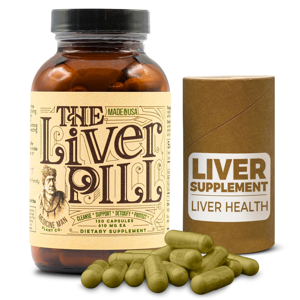 Medicine Man Plant Co The Liver Pill bottle front for daily liver support and wellness.