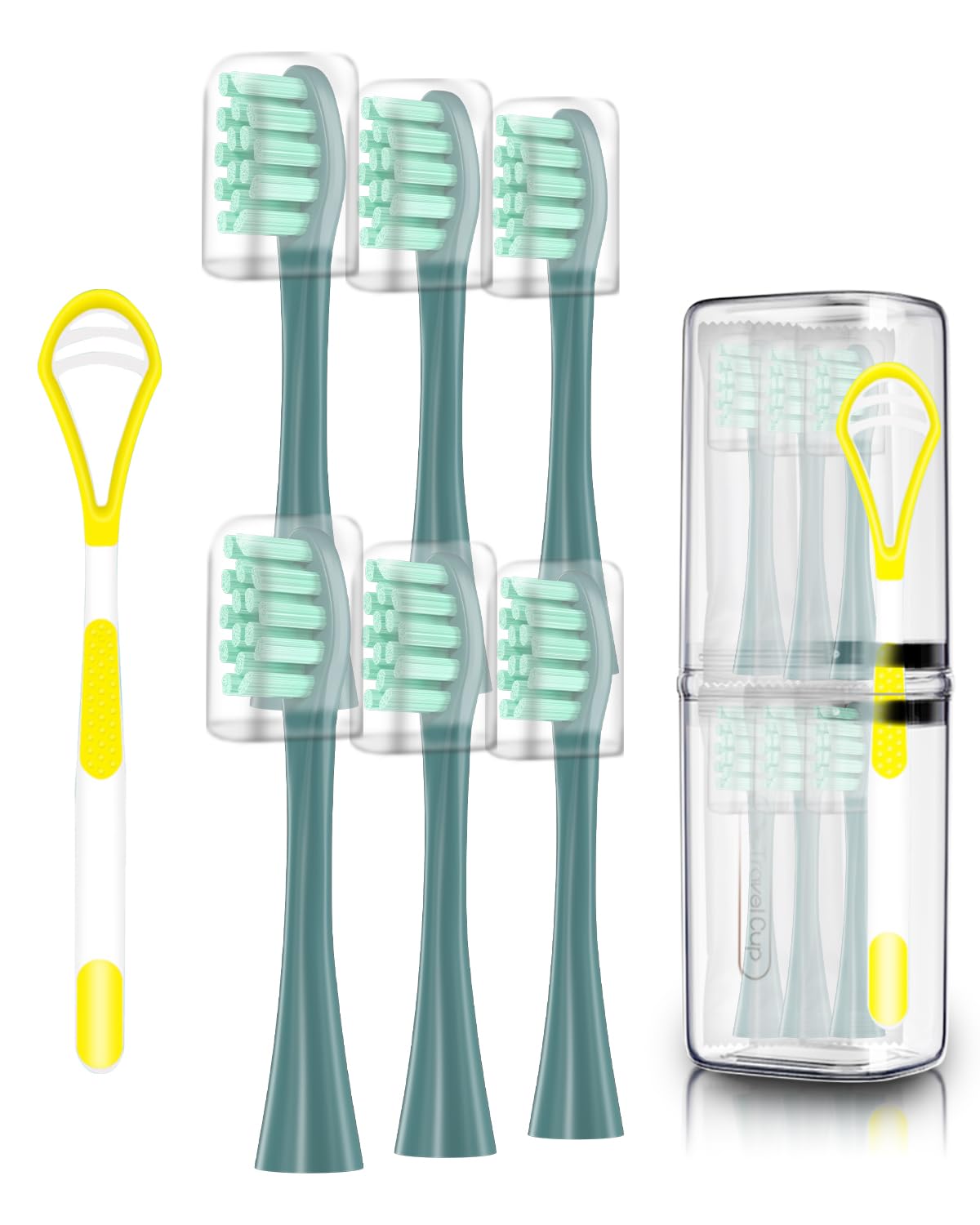 MediGenius 6-pack Oclean replacement heads with hygienic caps - view 1