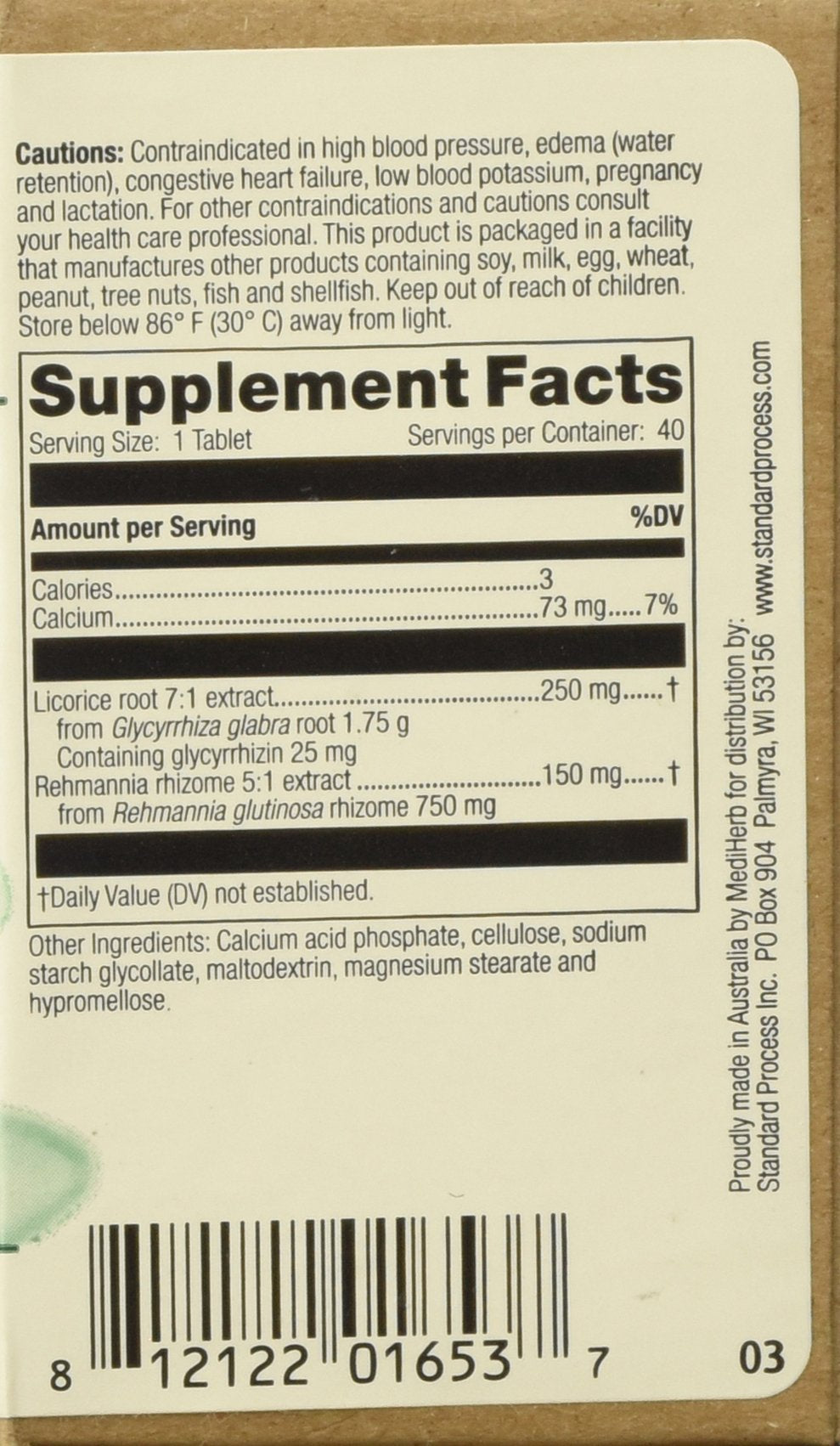 Adrenal Complex packaging and label