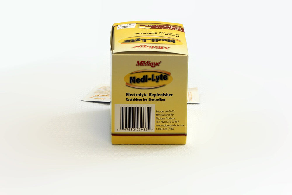 Box and bottle of Medi-Lyte Electrolyte Tablets
