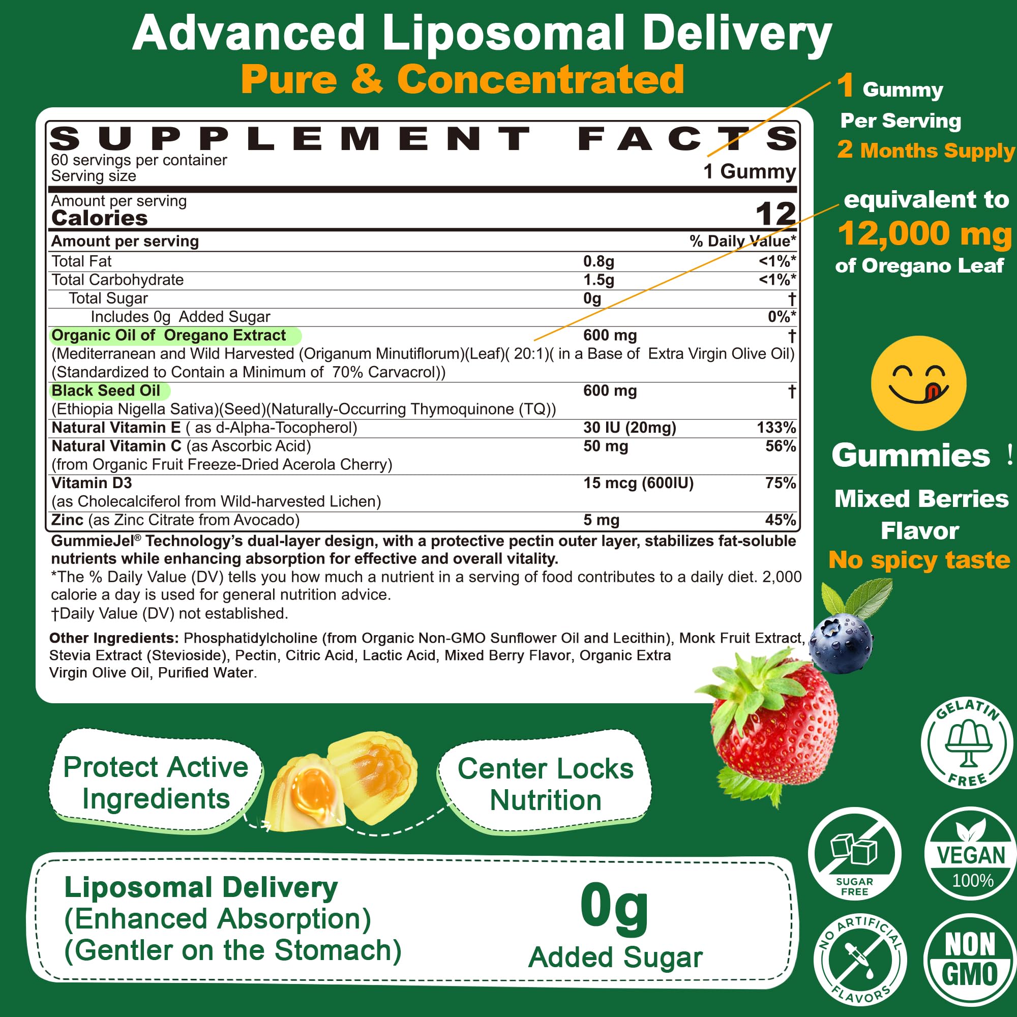 Organic Mediterranean oregano oil used in gummies