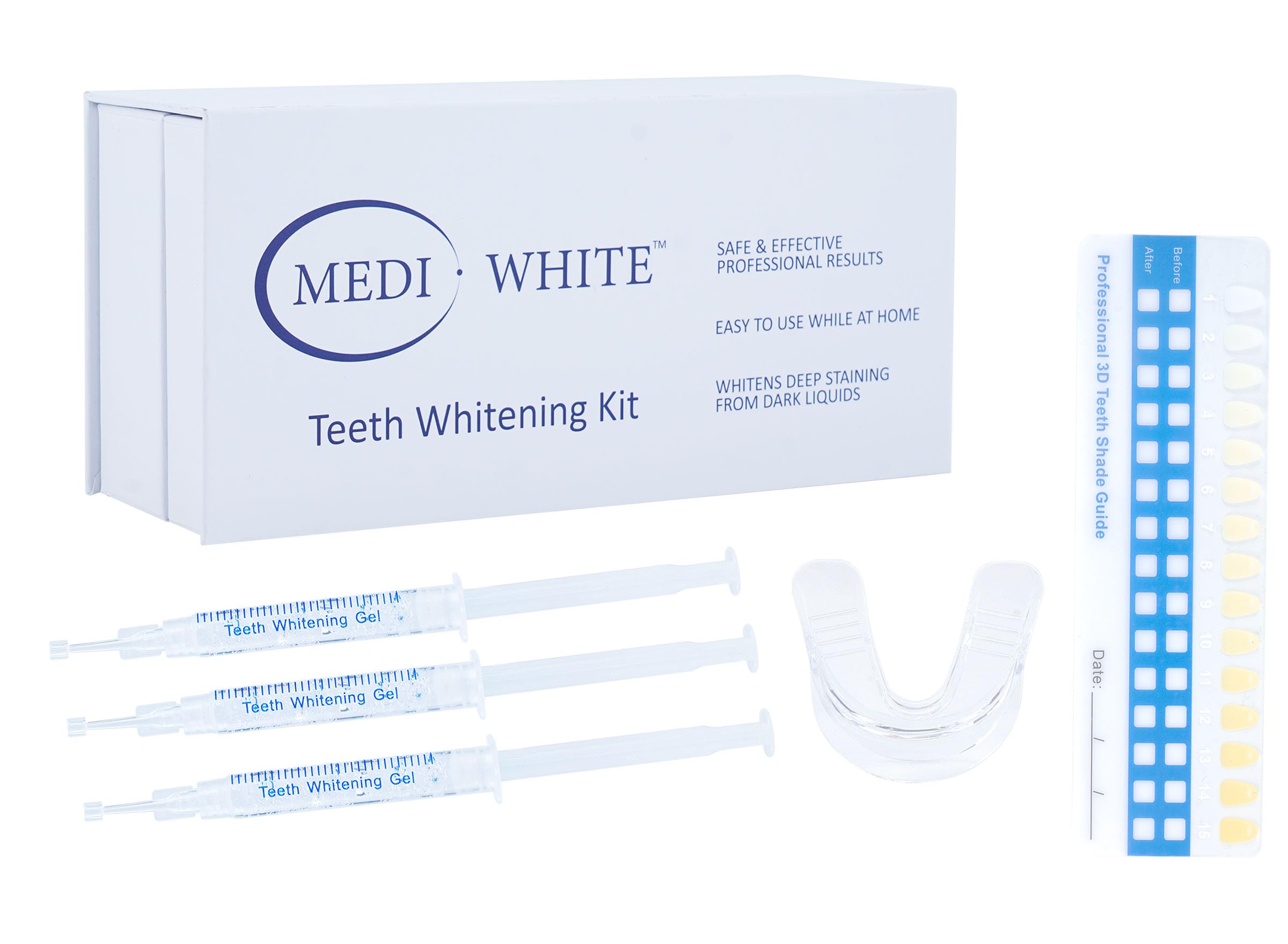 MediWhite teeth whitening kit package with trays