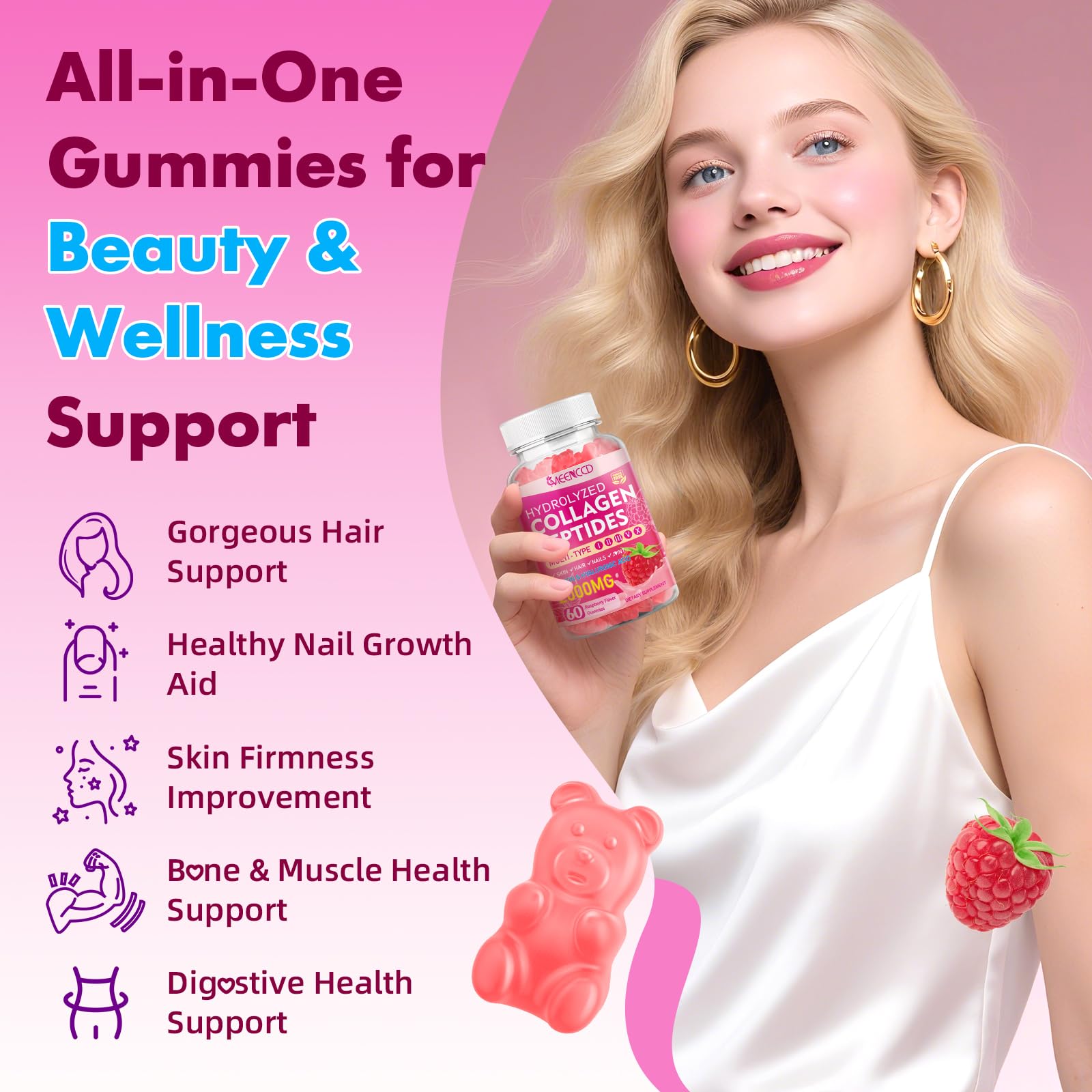 MEENCCD collagen gummies ingredient panel