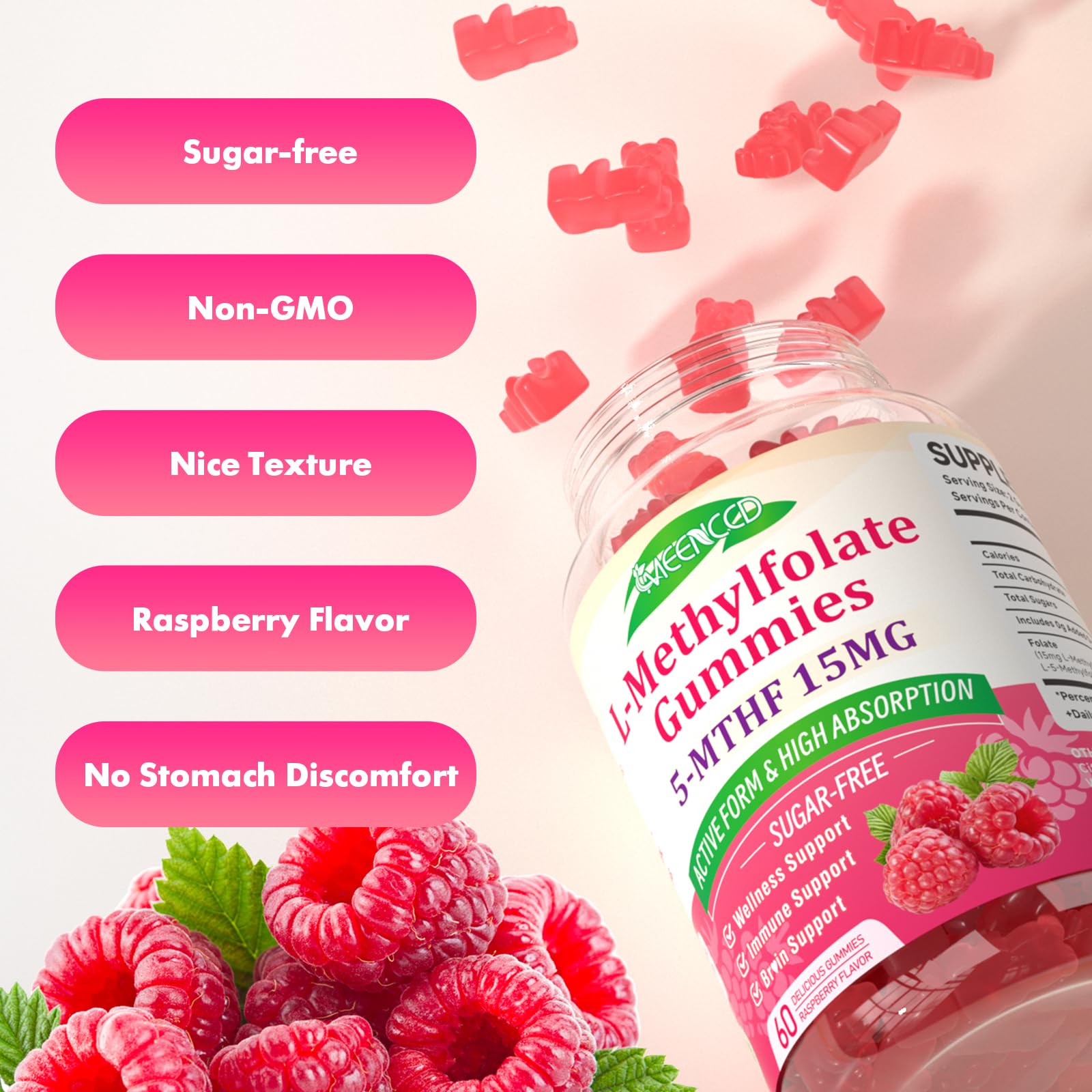 GMP-certified seal on MEENCCD gummies packaging