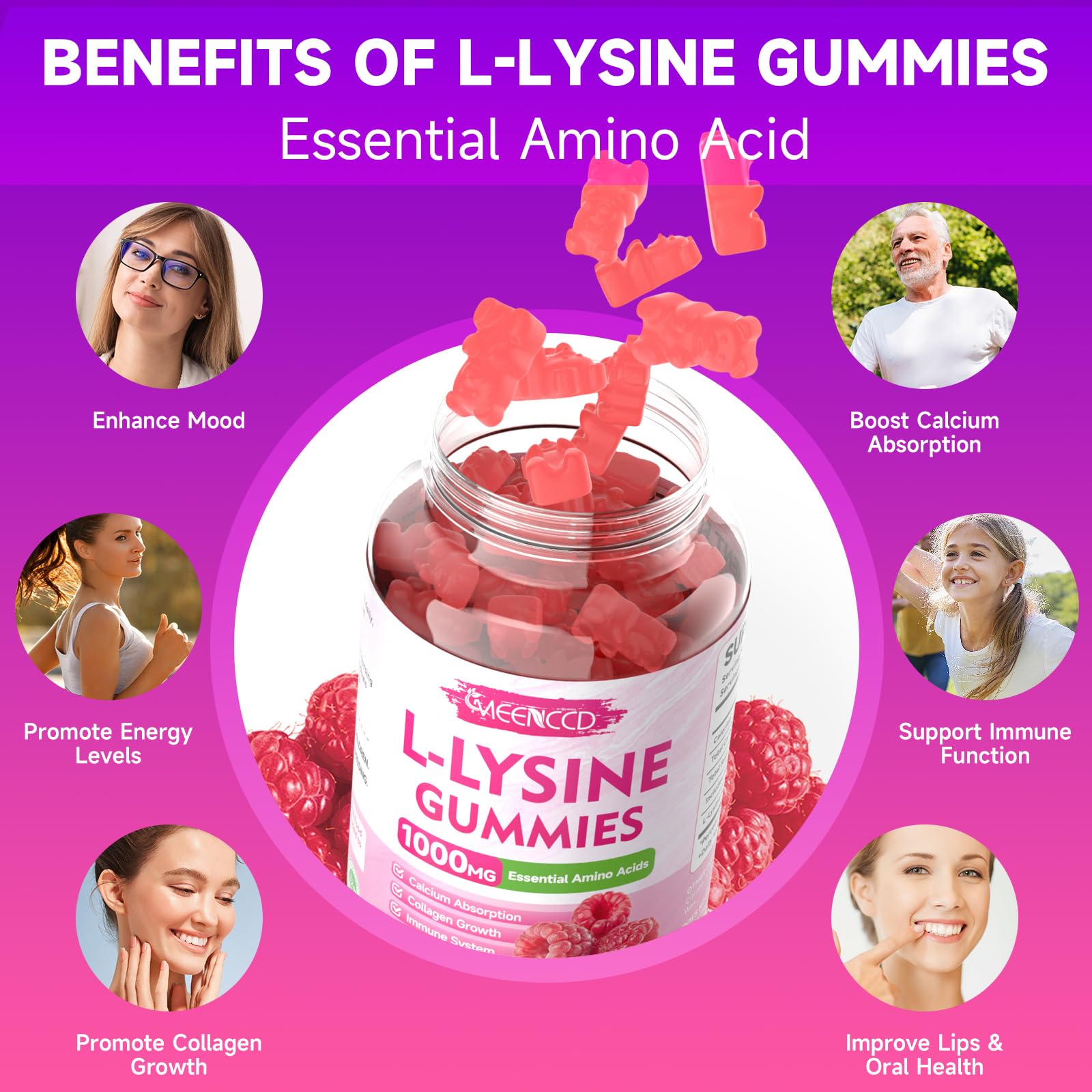 L-Lysine gummies supporting collagen production