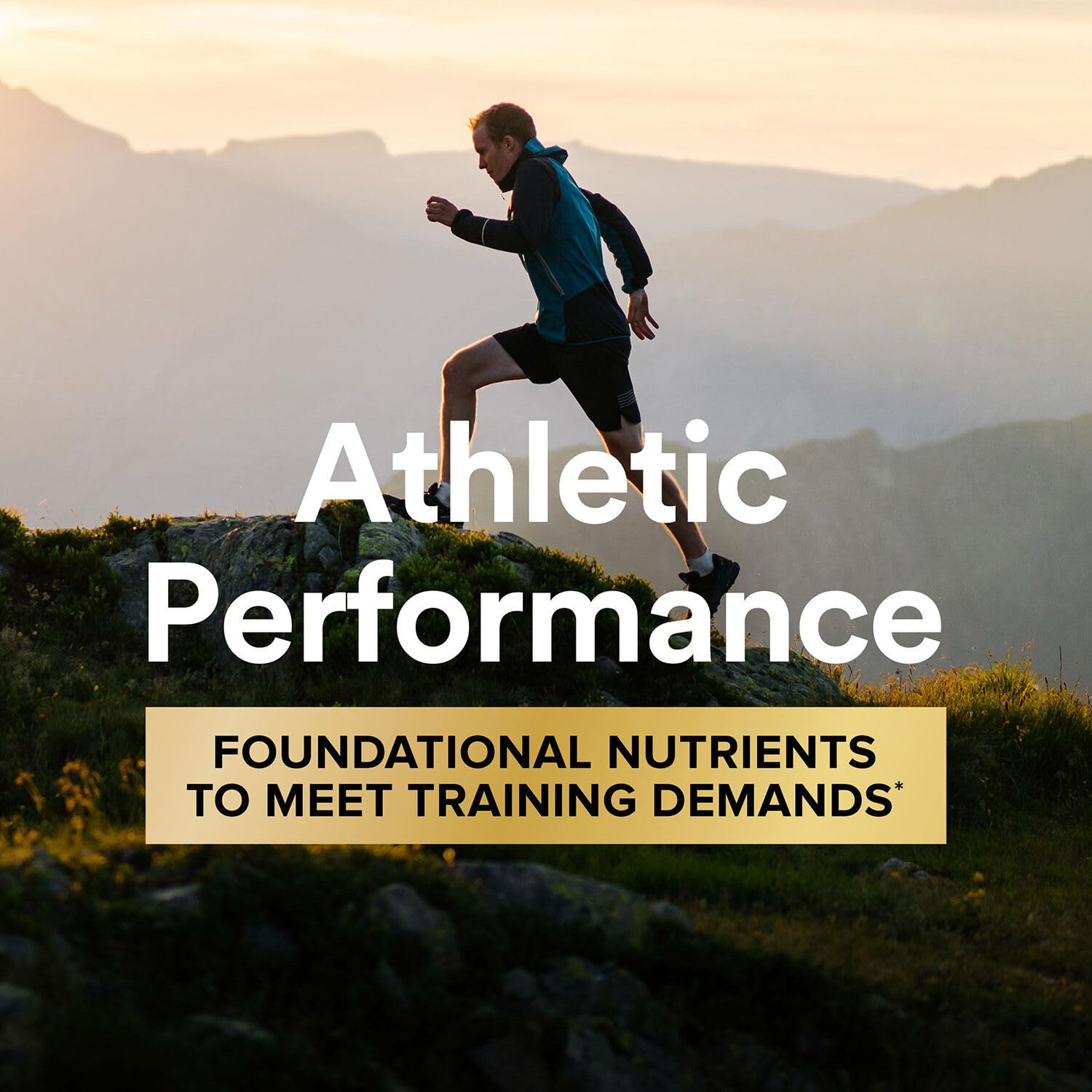 Nutrition facts panel for Mega Men Sport Multivitamin Caplets