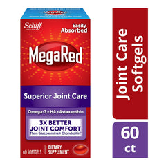 MegaRed Krill Oil Joint Care bottle back label with benefits