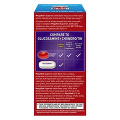 Product label highlighting EPA and DHA on MegaRed Joint Care