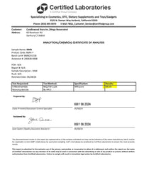 Front view of Mega Resveratrol bottle label showing dosage and purity