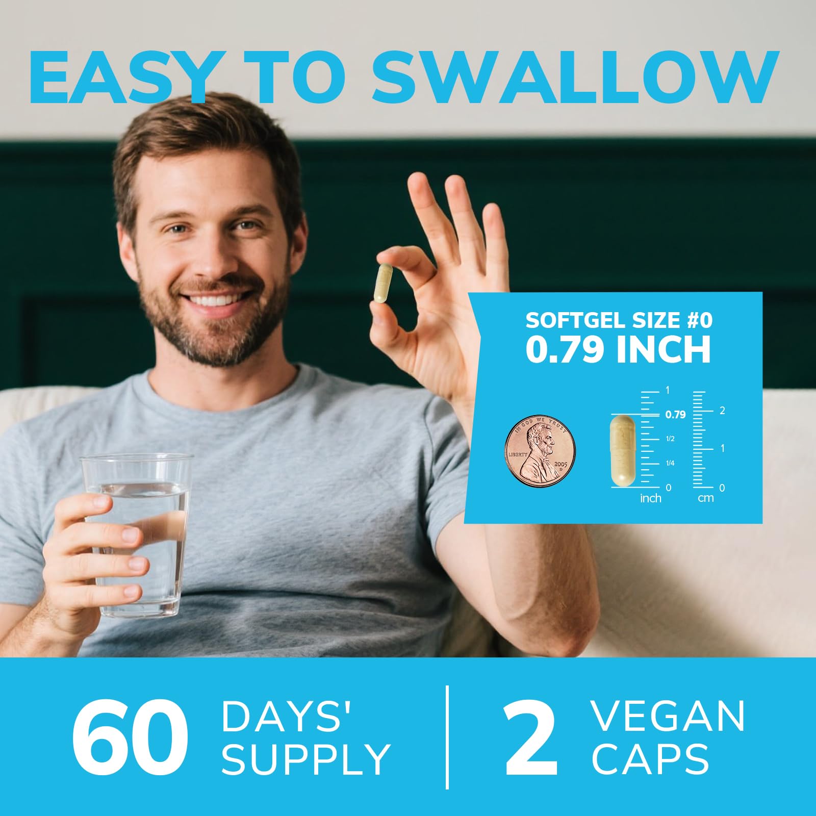 Daily use icon representing one capsule per day.