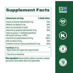 Vegan gluten-free B vitamin supplement packaging
