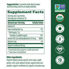 Close-up of MegaFood B12 Energy Gummies label