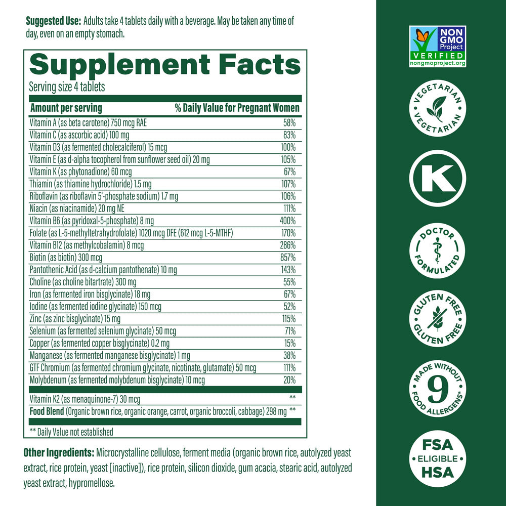 Full packaging of MegaFood Baby & Me 2 Prenatal Multi Minis