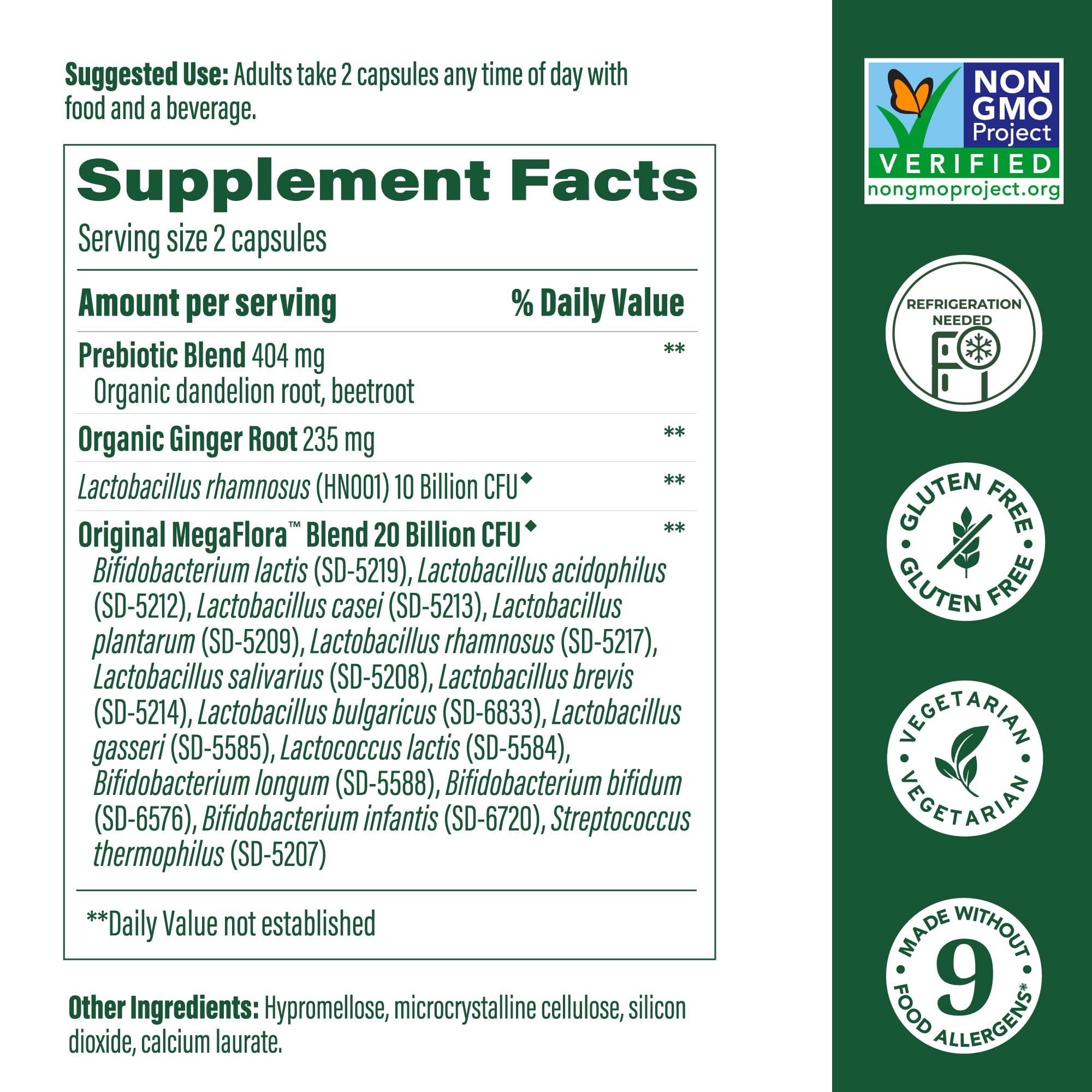 Nutrition label showing 30 Billion CFU per serving