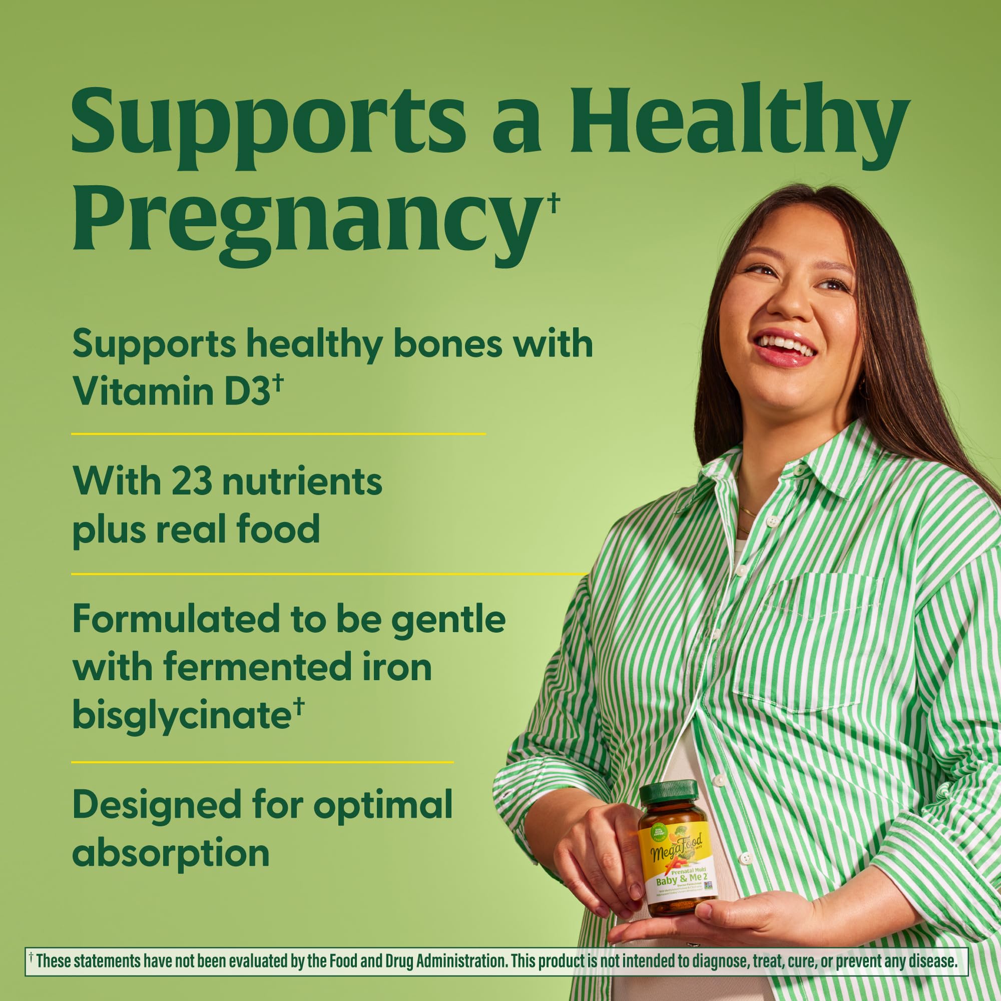 Real-food nutrients included in MegaFood Baby & Me 2 prenatal vitamins
