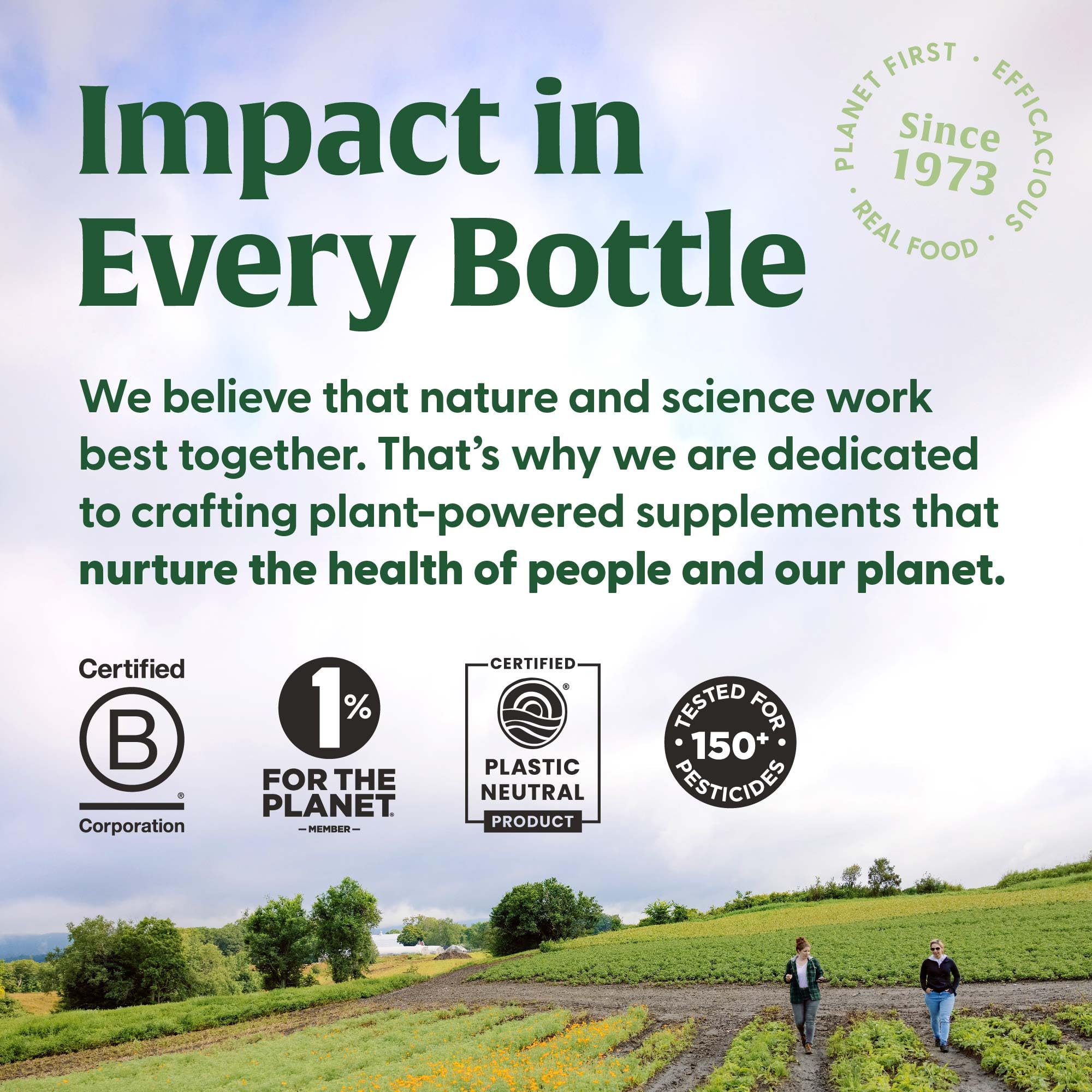 MegaFood Blood Builder vegan certification logo on bottle.