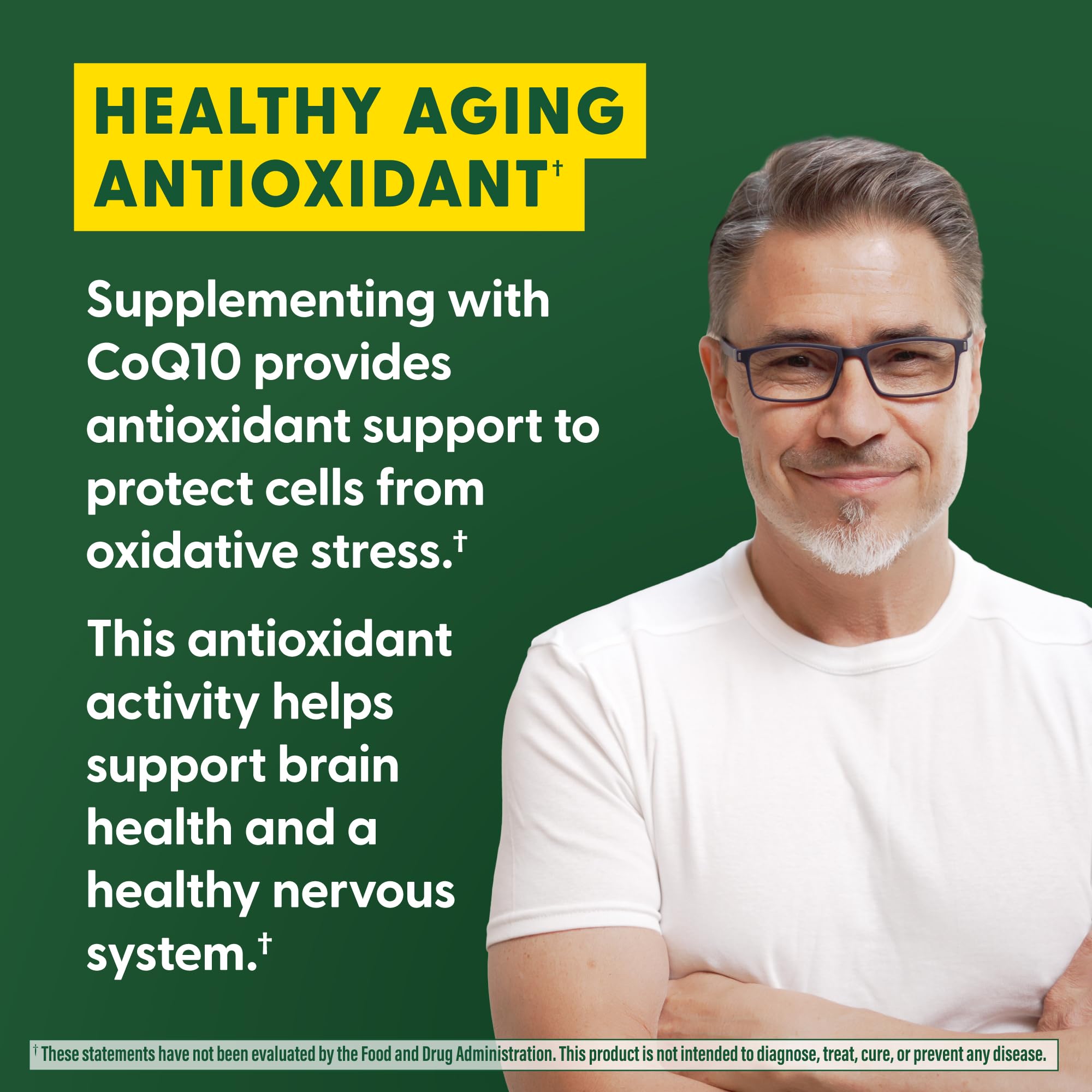 CoQ10 ingredients label showing 200mg per serving