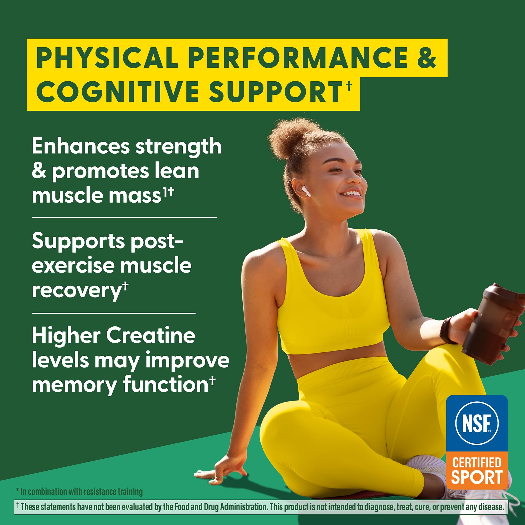 Scoop of creatine monohydrate with 500 g tub