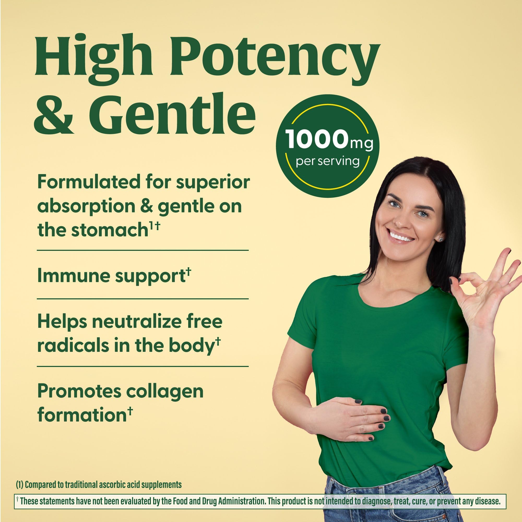Two capsules representing a serving of MegaFood Liposomal Vitamin C 1000mg