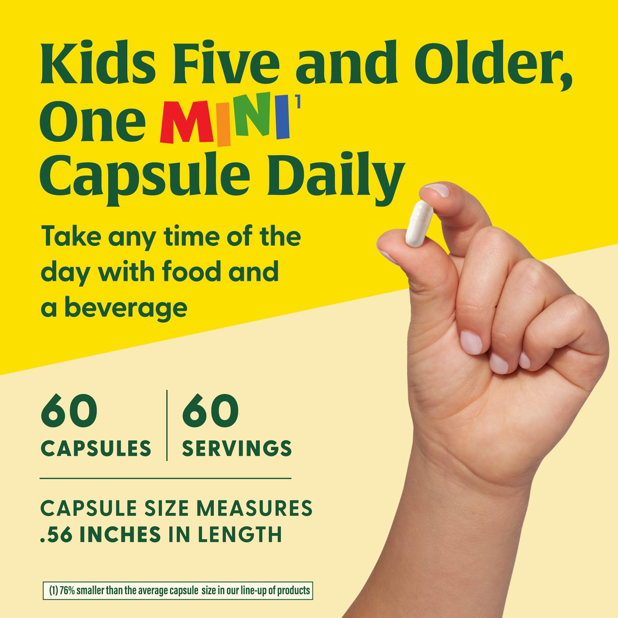 Close-up of MegaFood MegFlora Kids Probiotics capsule packet showing 5 billion CFU