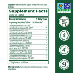 Label highlighting 20B CFU and 14 probiotic strains