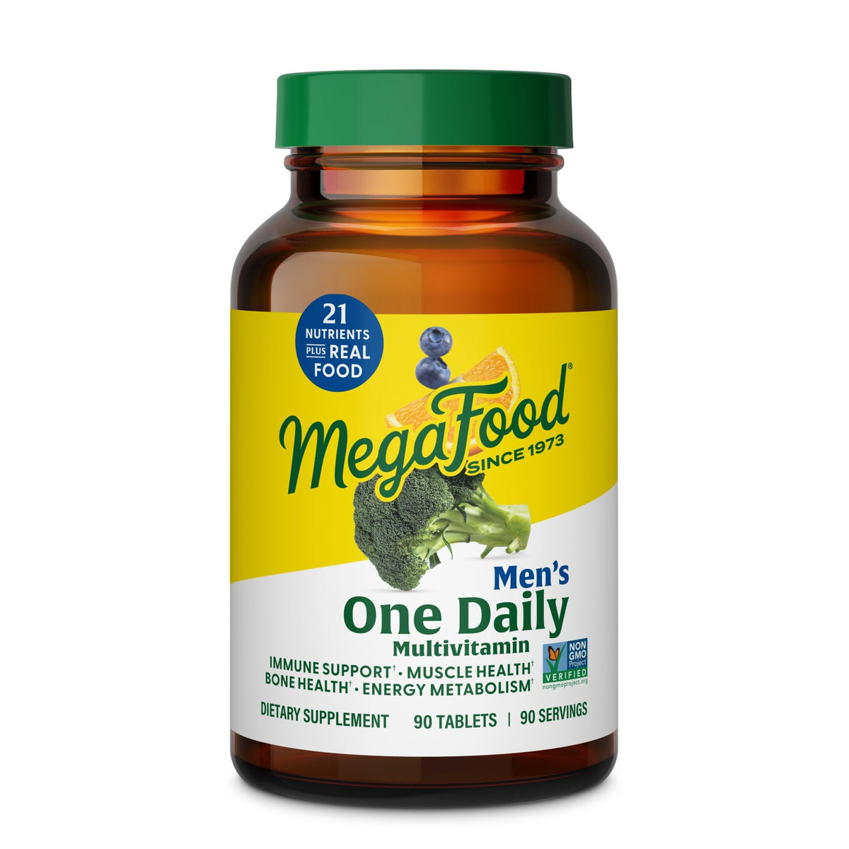 Hero image: MegaFood One Daily Men's Multivitamin bottle front view