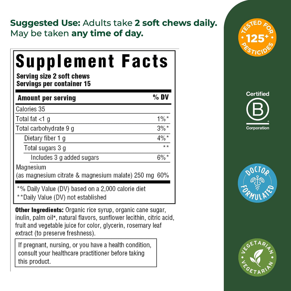 Packaging for MegaFood Relax + Calm Magnesium Soft Chews