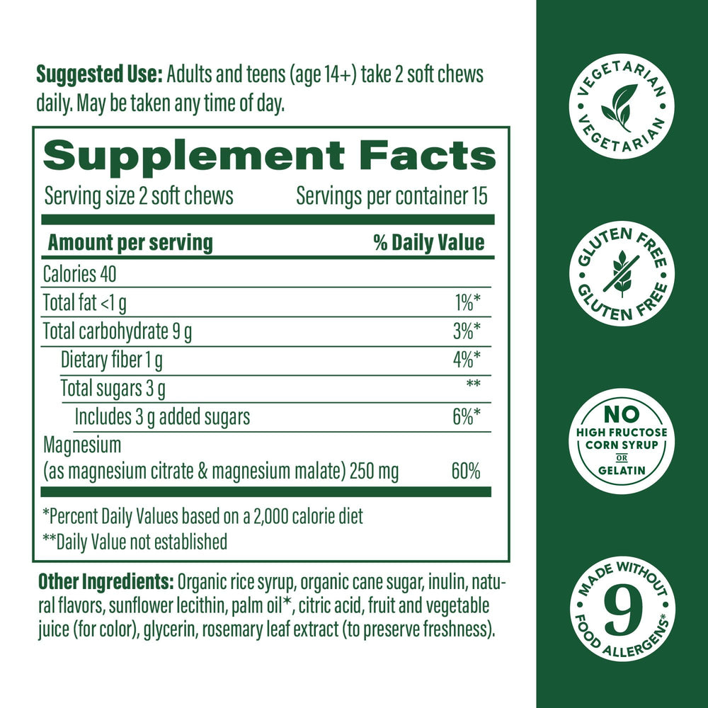 Two-pack outer box of MegaFood Relax + Calm Magnesium Strawberry Soft Chews