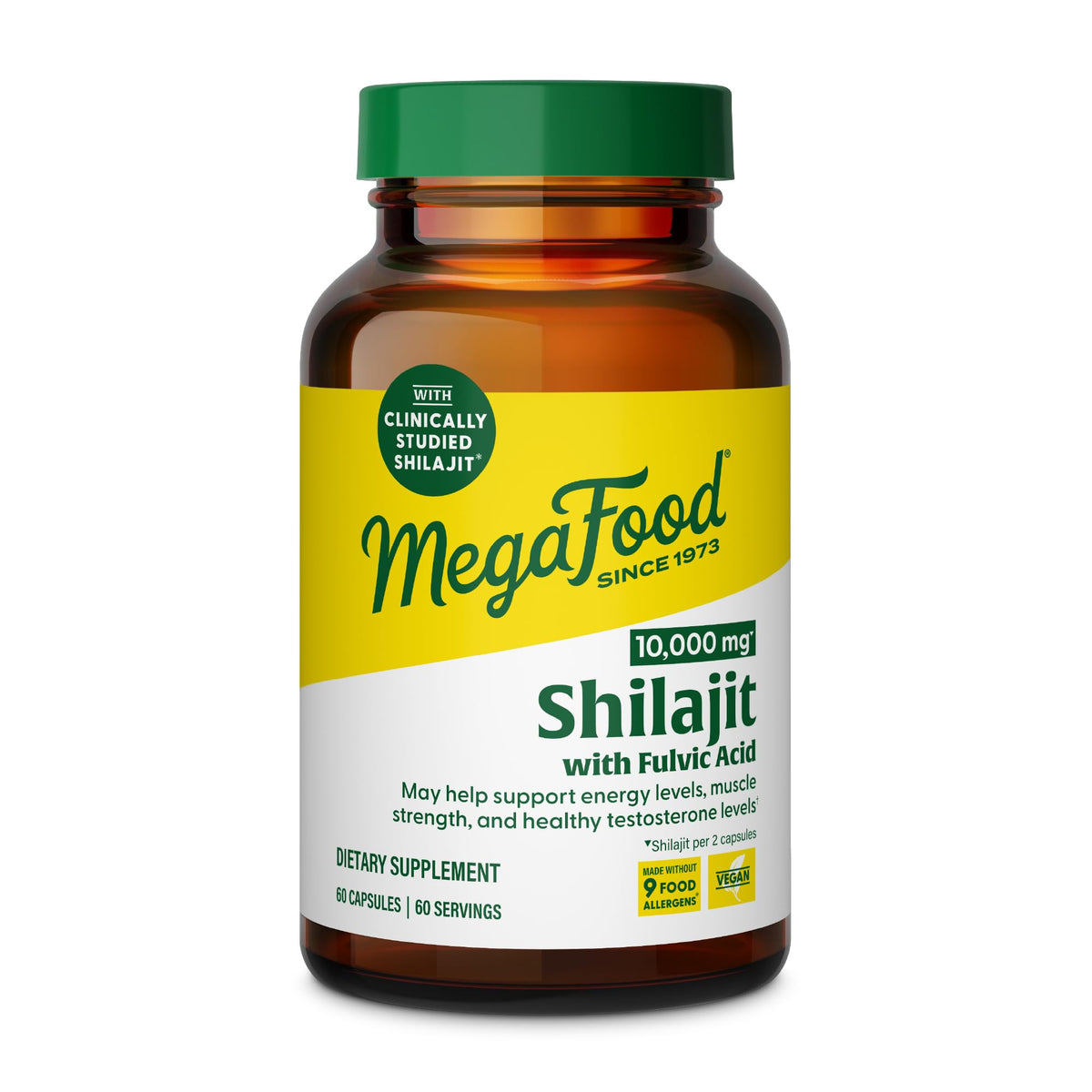 MegaFood Shilajit bottle with label - 60 capsules