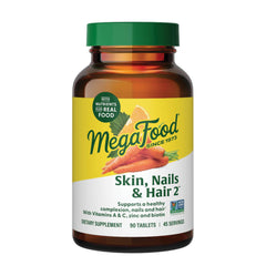 Hero image: MegaFood Skin, Nails & Hair 2 bottle on white backdrop