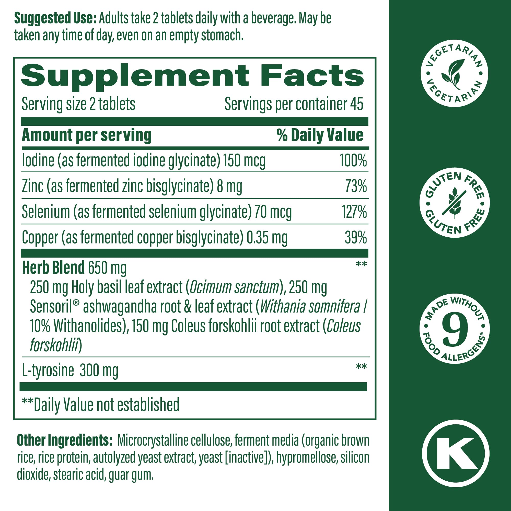 Close-up of MegaFood Thyroid Strength tablets