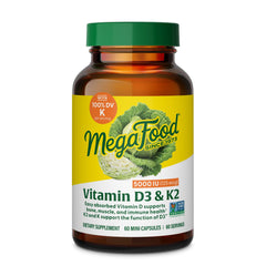 Bottle of MegaFood Vitamin D3 5000 IU with D3 and K2