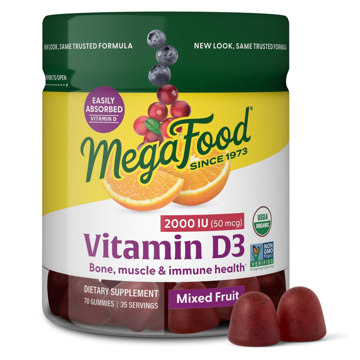 MegaFood Vitamin D3 Gummies 2000 IU packaging front