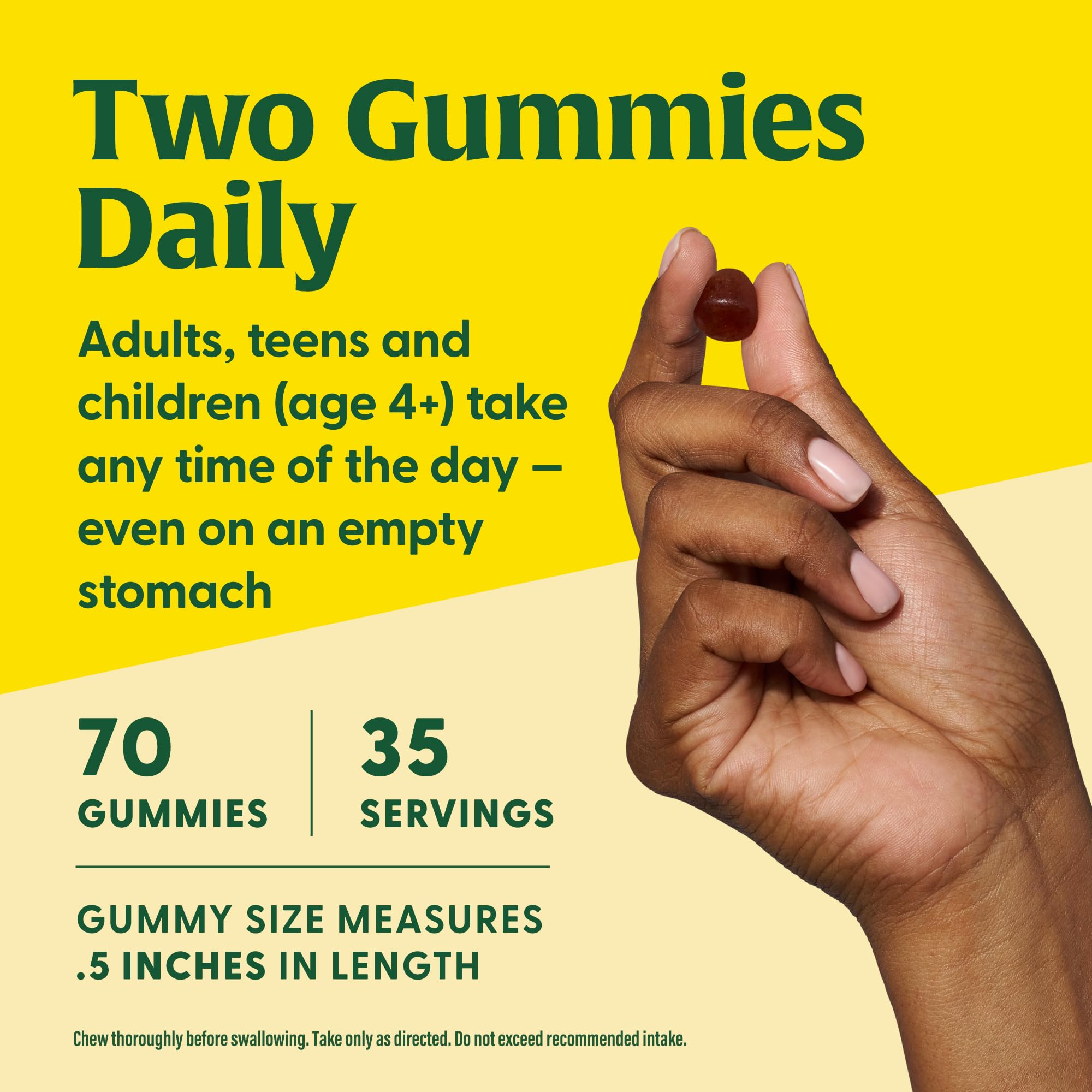 Supplement facts panel for MegaFood Vitamin D3 Gummies