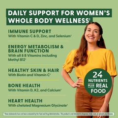 Box and bottle of MegaFood Whole Body Methylated Multivitamin for Women