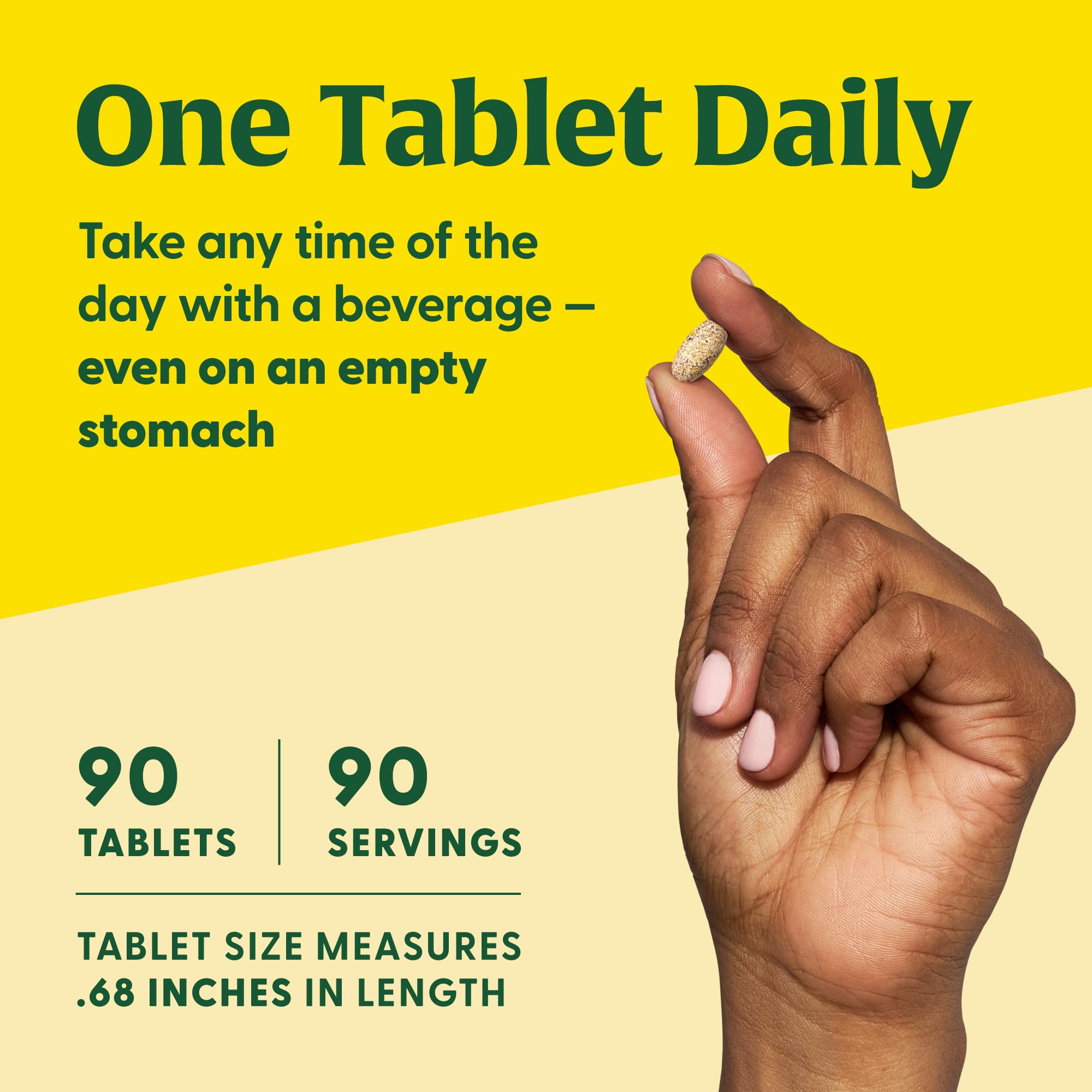 Immune-support features on MegaFood Women's 55+ label (C, D, zinc)