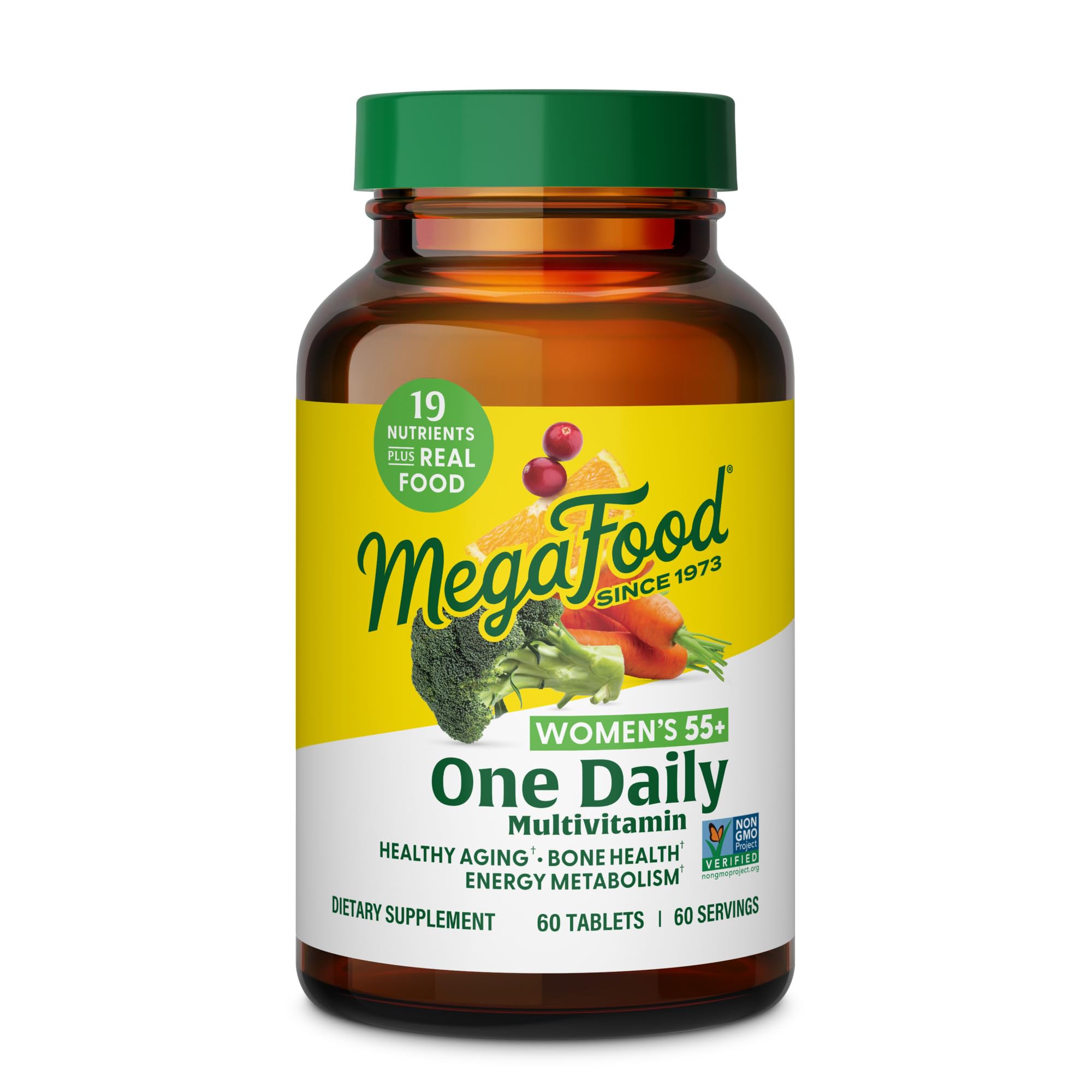 Front label of MegaFood Women's 55+ One Daily Multivitamin bottle