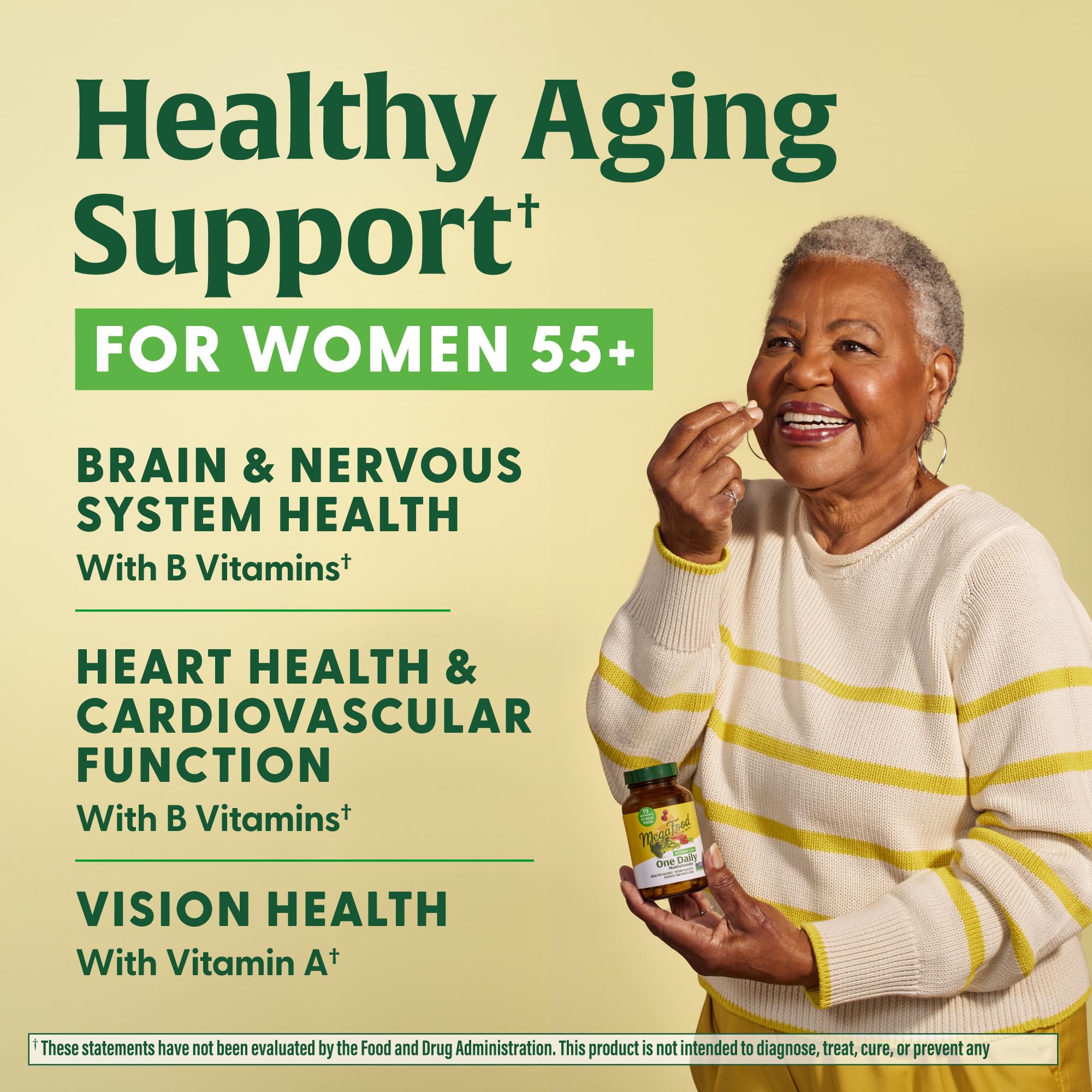 Graphic highlighting Vitamin D3 for bone support in the MegaFood formula