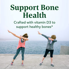 Icon collage showing immune support and bone health benefits