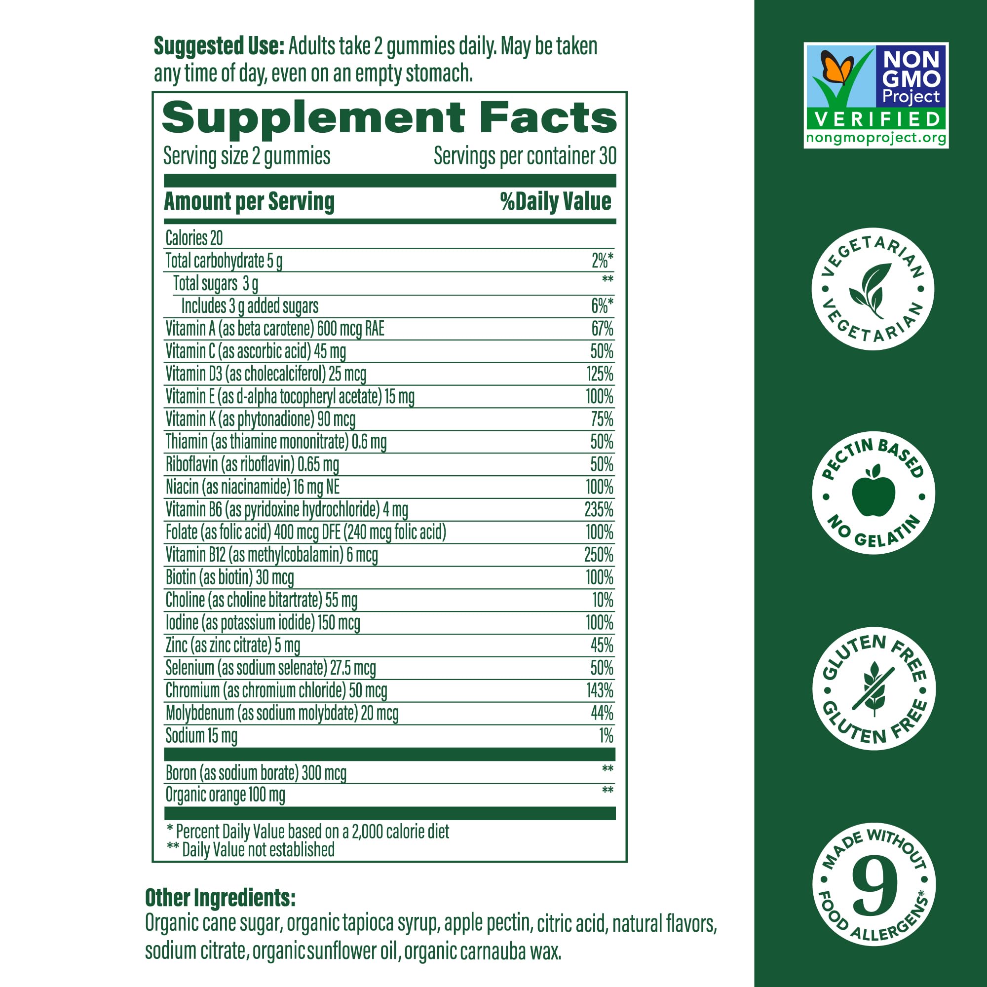 Front packaging of MegaFood Women's Multi Tangerine gummies