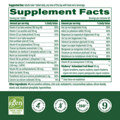 Nutrition label for MegaFood Women's Multivitamin