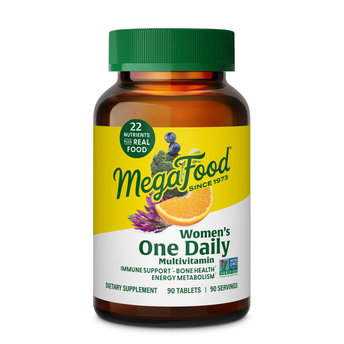 Bottle of MegaFood Women’s Multivitamin One Daily – 90 tablets
