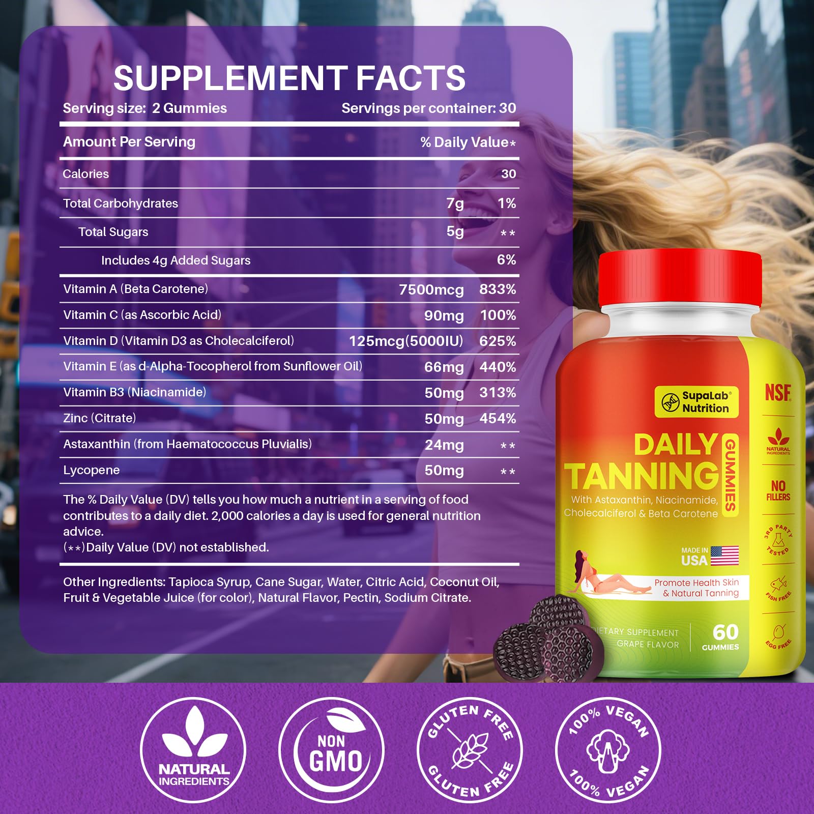 Lifestyle shot showing glowing skin after using MEGNETA Gummies