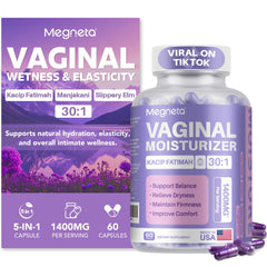 Bottle of MEGNETA Vaginal Moisturizer with 60 capsules