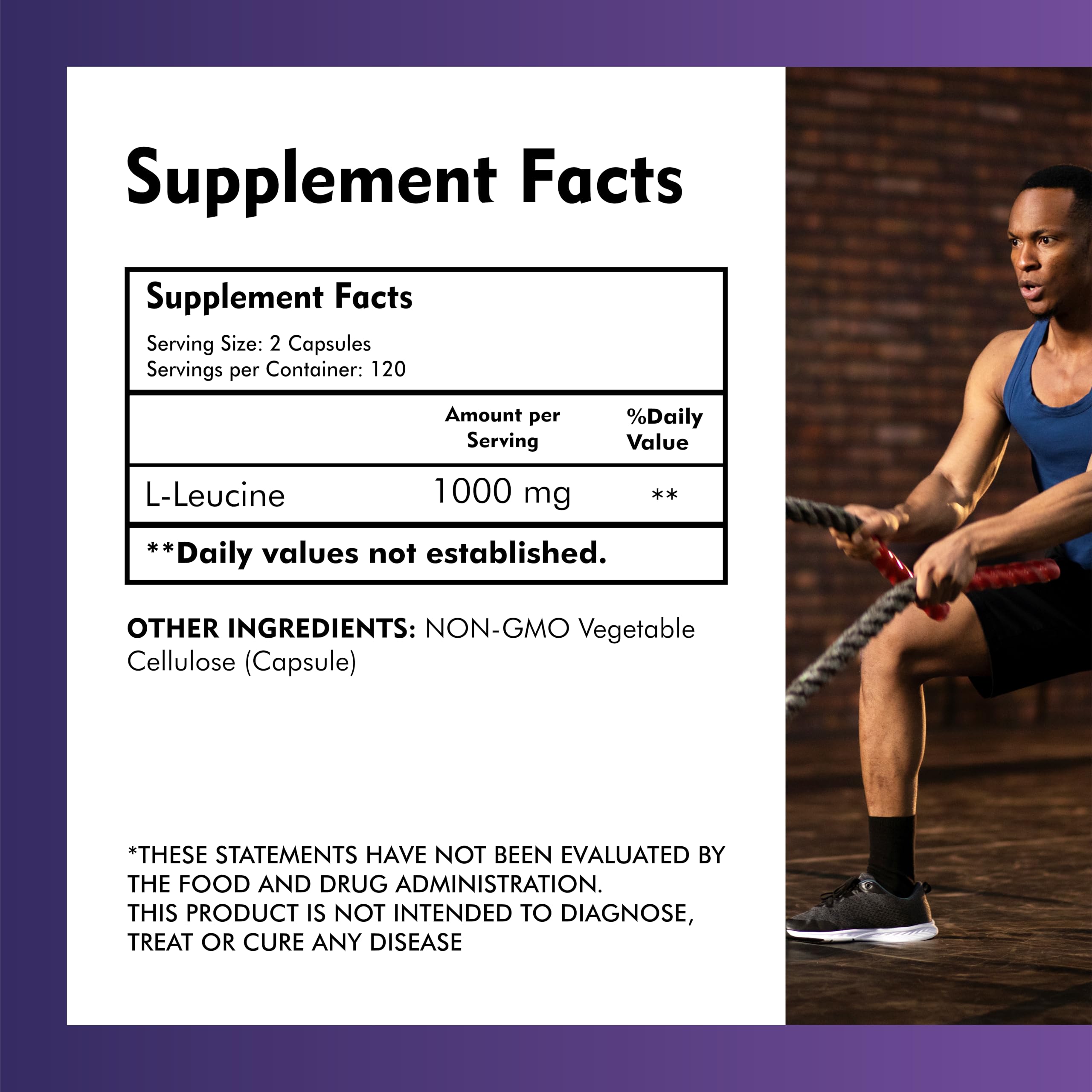 Meibotan L-Leucine 2000mg supplement facts panel