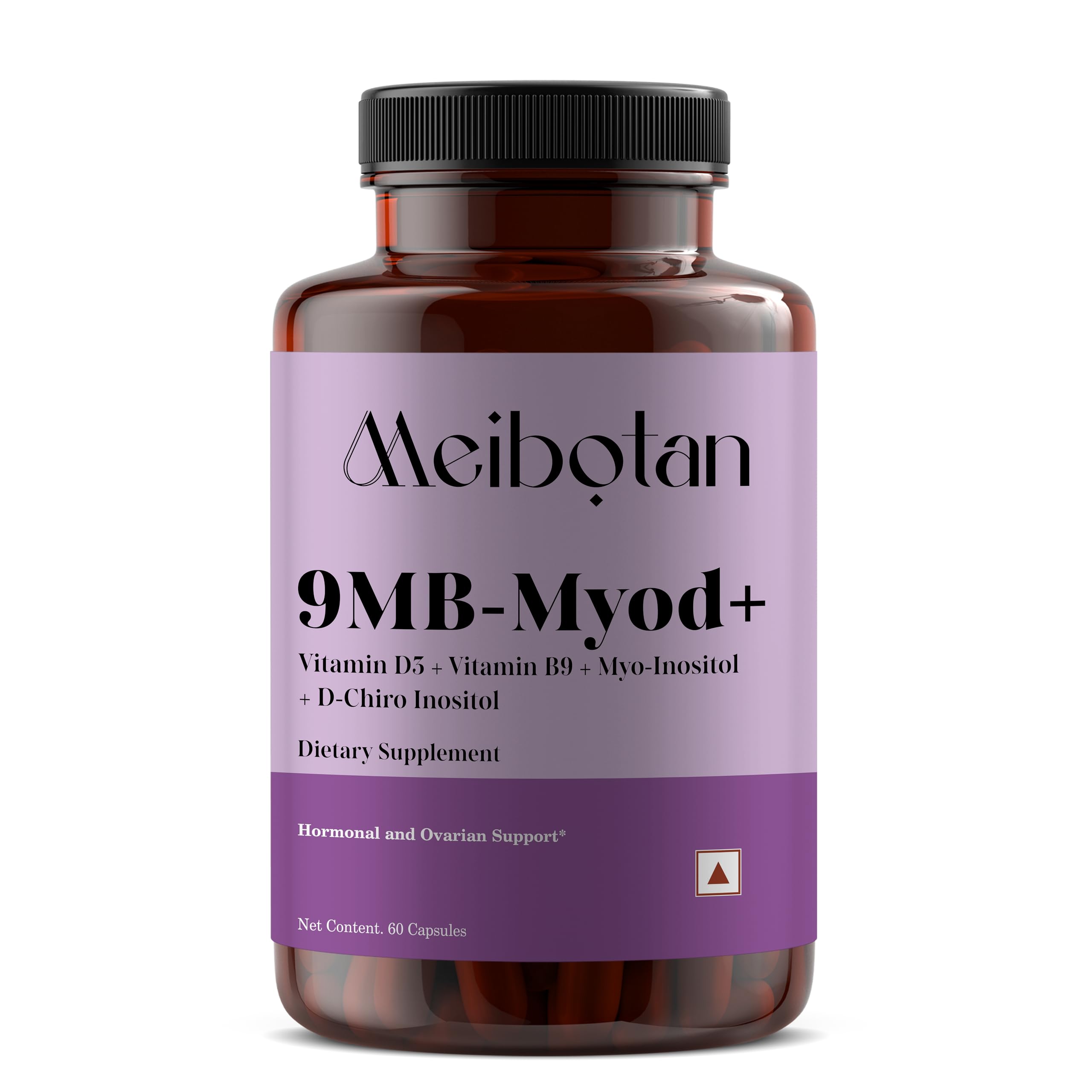 Front view of MEIBOTAN PCOS PCOD supplement packaging