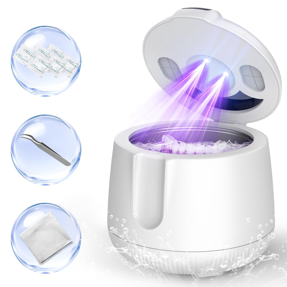MEKO cordless ultrasonic cleaner with 200ml chamber in white